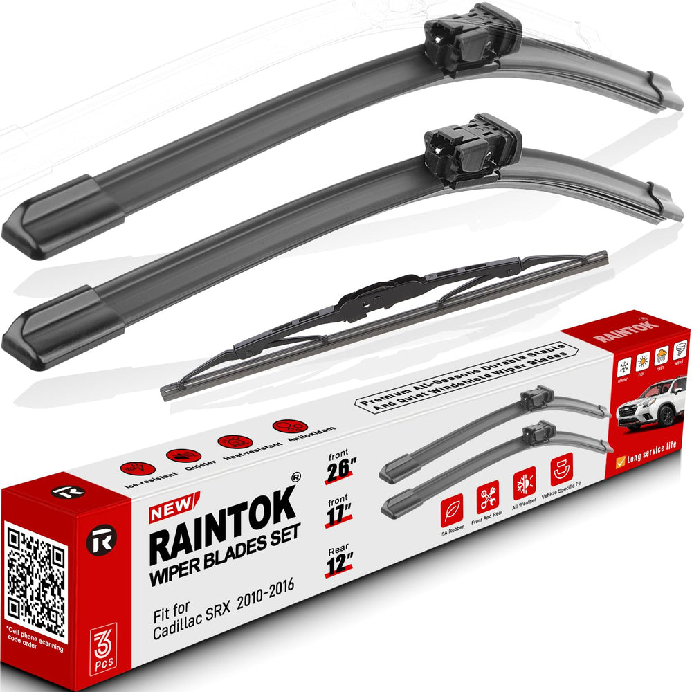 Raintok wiper blades front packaging showing a complete 3-pack and easy fit