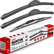 Raintok front wipers packaging showing complete XT5 replacement set and easy fit