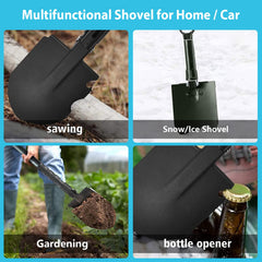 Ranallto folding shovel detail demonstrating sturdy blade for digging