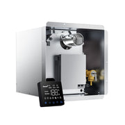 Ranein RA65EH front view showing compact RV-ready heater and labeling, ensures space-saving install
