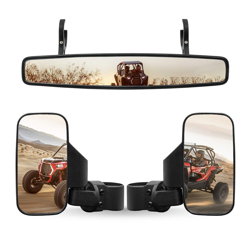 RANSOTO mirror kit front packaging showing all three mirrors and clamps for quick installation