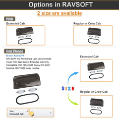 RAVSOFT two LED bulbs and black gasket displayed for easy installation benefit