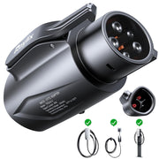 Raylix front view adapter showing connectors and portability benefit
