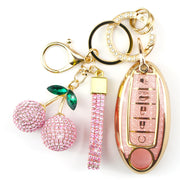 Rayslesan front view of gold pink key cover showing full set and benefits