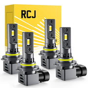 RCJ front view of 9005 and 9006 bulbs showing compact plug-and-play design and reliable fit