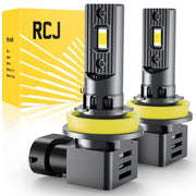 RCJ front view of H11 bulb packaging showing compact plug-and-play benefit