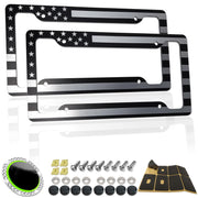 RCKJNJ front view of black American flag frame showing bold patriotic style and protection
