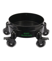 REAPP bucket dolly front profile showing sturdy platform and wheel placement for stability