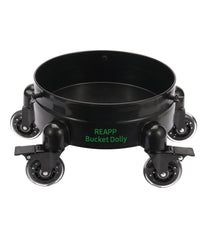 REAPP bucket dolly front profile showing sturdy platform and wheel placement for stability