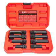 REBRA front packaging showing all eight spline lug nut keys for compatibility