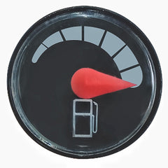 Recmod gauge close-up float and vent holes, durable stainless steel