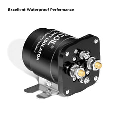 RECOIL BRL500 installed in a vehicle illustrating protected dual-battery setup and safe operation