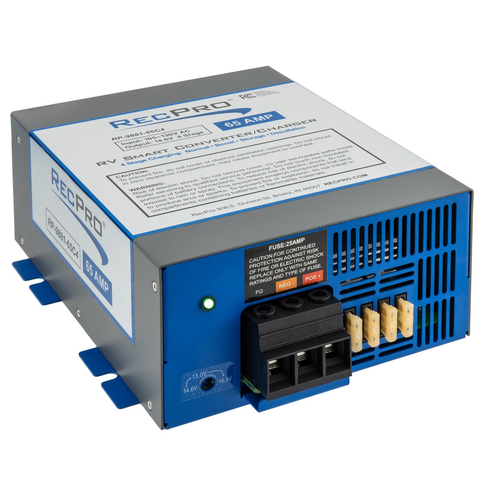 RecPro front panel view showing controls and clear status indicators for easy monitoring