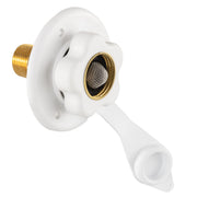 RecPro front flange view showing clean white finish and secure mount benefit: easy exterior integration
