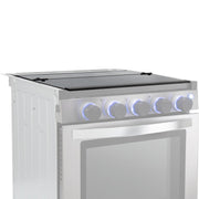 RecPro front view of replacement glass top showing sleek finish and fit
