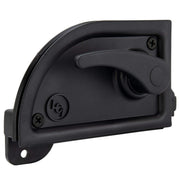 RecPro front view of latch showing clean black finish and compact shape benefits durability