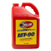 Red Line MT-90 front gallon showing product branding and capacity, ensures correct selection