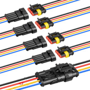 RED WOLF front view of 4-pin connector showing secure housing and latch benefit