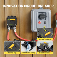 RED WOLF close-up of 5/16 inch stud terminal ensures secure electrical connections