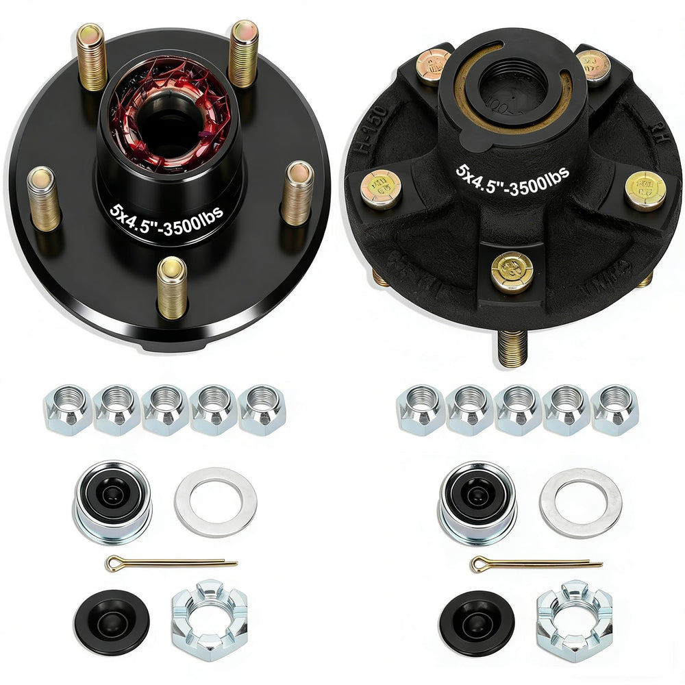 Redants hub front view showing secure 5-lug pattern for stable towing