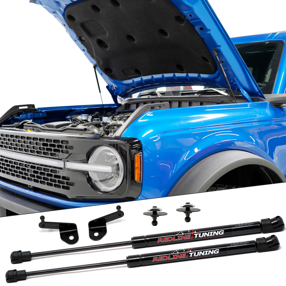 Redline Tuning front assembly showing kit components and benefit of clutter-free engine bay