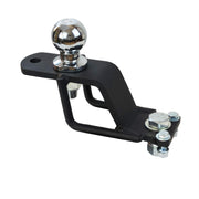 REDTEE front view adapter showing 2-inch ball and mounting holes for versatile towing