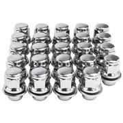 Reeauto chrome lug nuts front packaging shows full 20-piece kit and polished finish