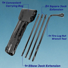 Reeauto jack handle closeup highlighting durable finish and solid connection benefit