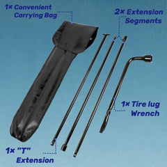 Reeauto lug wrench close-up showing socket fit and strong leverage for easier loosening