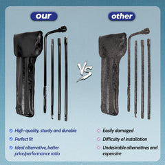 Reeauto tools in use under truck lowering spare for faster roadside tire change