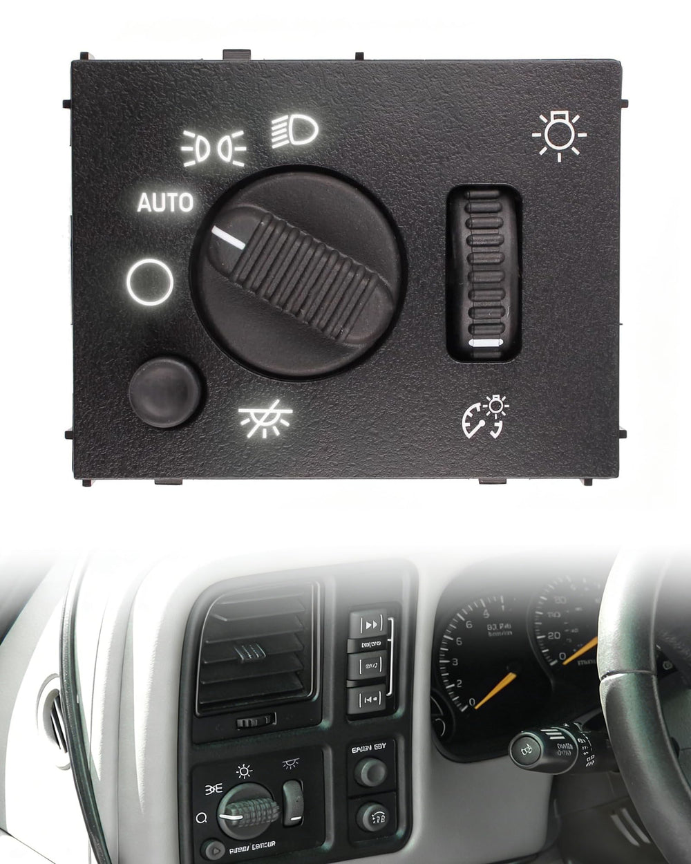 Reeoutdoor front view of headlight switch showing complete assembly and replacement clarity