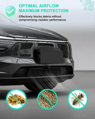 REFORM DESIGN grill mesh installed on Model Y Juniper Premium showing easy tool-free benefit