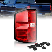 Reilauto front assembly showing red lens and fit for Silverado, improves rear visibility