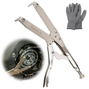 ReluxGo clutch holder front view showing teeth and solid grip for safe hub holding