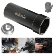 ReluxGo front view mainshaft sprocket socket showing fit and benefit of secure engagement