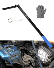 ReluxGo tensioner tool front view showing shape and fit for easy belt removal
