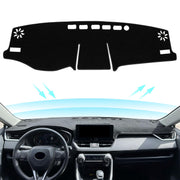 REMOCH dash cover front view showing custom fit for RAV4, protects dash