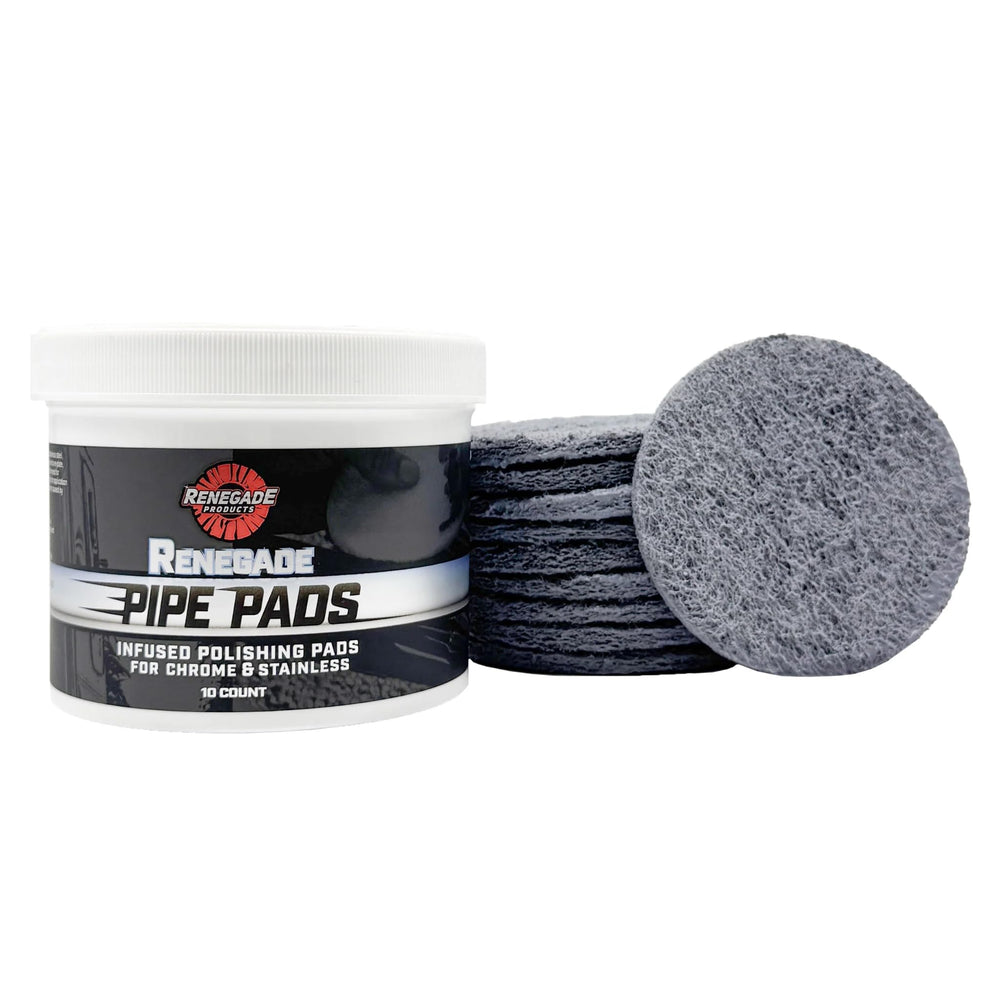 Renegade Products tub of Pipe Dream pads showing packaging and ready-to-use convenience
