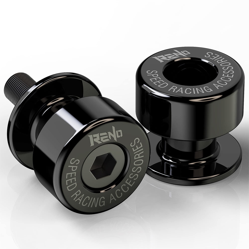 RENO front view of two black spools showing precise shape and protective finish