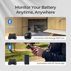 Renogy shunt mounted on battery rail demonstrating secure inline installation