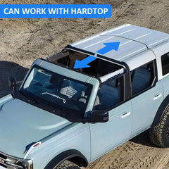 RERPRO sunshade installed on parked Bronco 4-door reducing interior heat