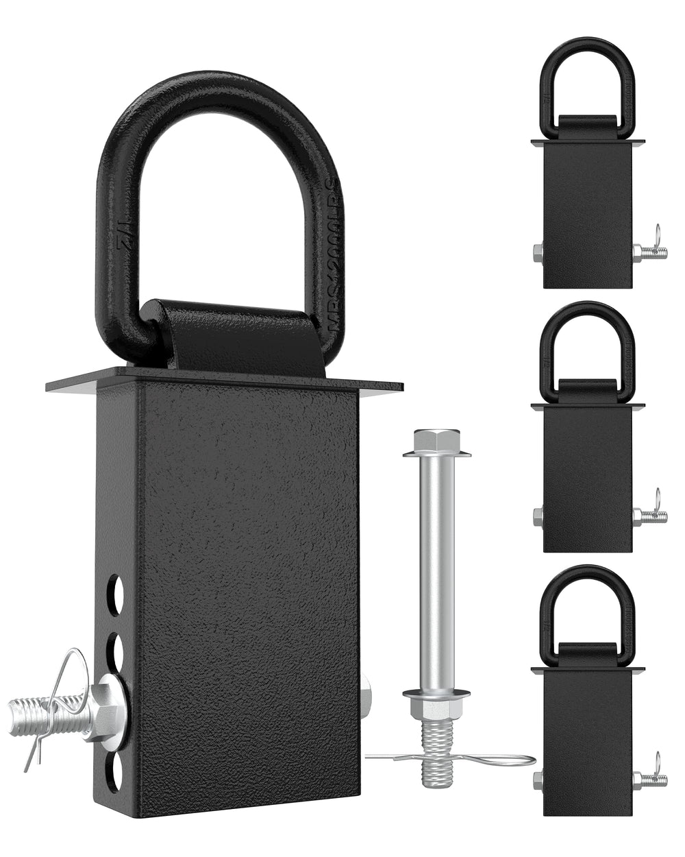 RETRUE front view of four D-rings kit showing hardware and packaging, clear product overview