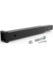 RETRUE 18" hitch extender front view showing strong connection and easy install benefit