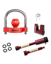 RETRUE front view of red lock set showing all components and easy visibility