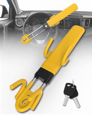RETRUE front view of lock showing yellow coating and sturdy build, deters thieves
