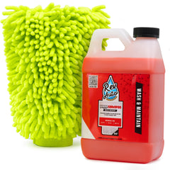 Rev Auto front packaging showing bottle and label, highlights wrap-safe cleaning
