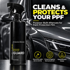Rev Auto spray action applied to PPF film for quick application and convenience
