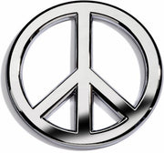 Revolution Car Badges front view showing chrome peace sign emblem, adds elegant identity