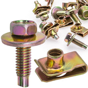 Rexka front view of 10-set bolt and U-nut kit showing components and packaging, practical replacement