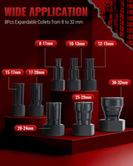 Reywoo expanded collet seated in bore showing secure internal grip benefit